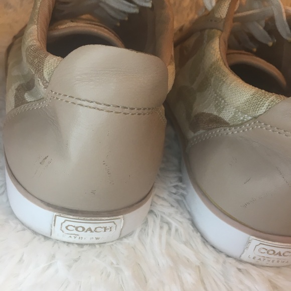 Coach Barrett Canvas Leather Trim Sneakers Size 9B - Picture 6 of 8